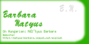 barbara matyus business card